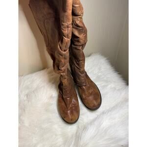 Brown Leather Knee High Riding Boots Size 8.5